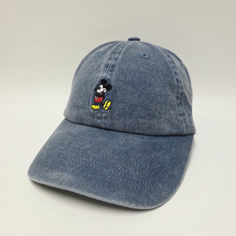 Disney Parks Mickey Mouse Blue Denim Baseball Hat Cap Adult Adjustable Mom Dad A